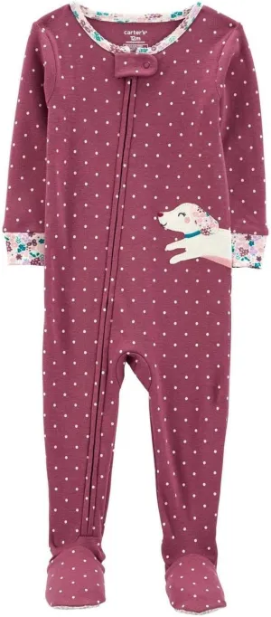 Carter's Girls' 1-Piece 100% Snug Fit Footie Sleeper PJs