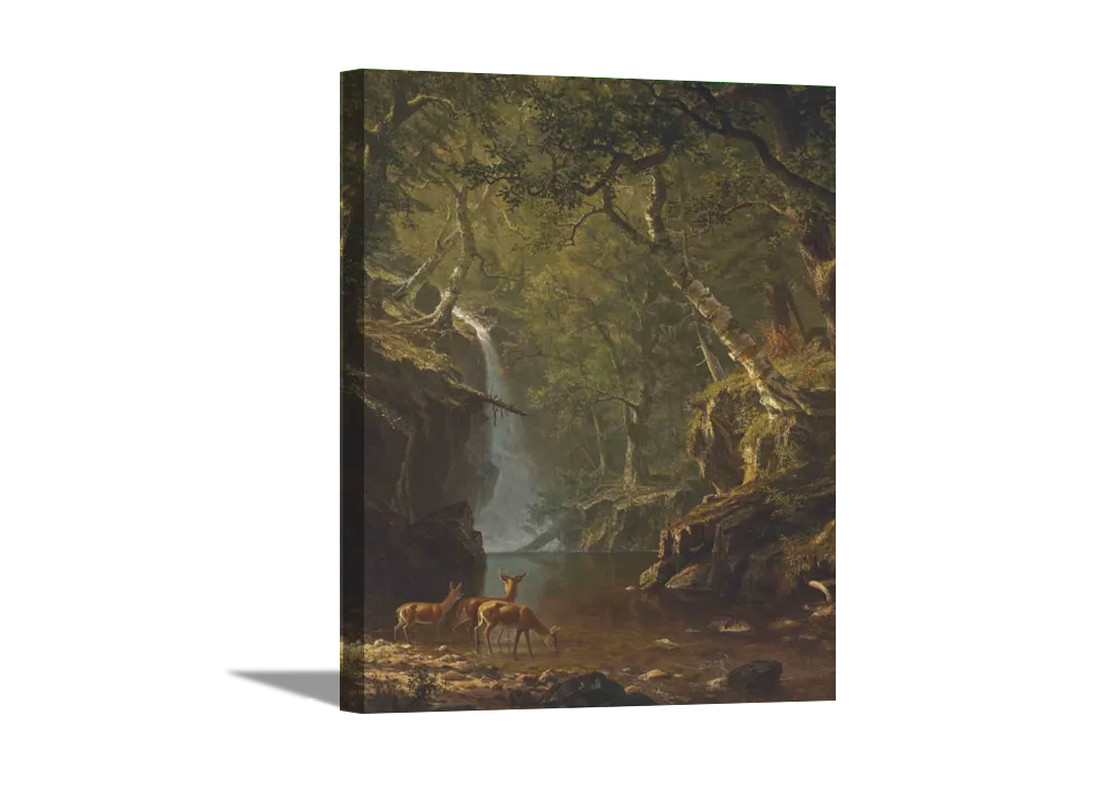 Cascading Falls | Albert Bierstadt Masters Classic Art in Gallery Wrapped Canvas | Various Sizes