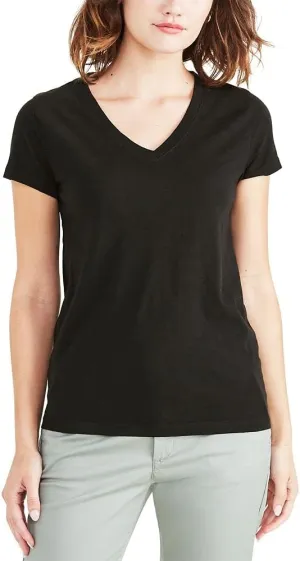 DOCKERS Women's Slim Fit Short Sleeve Favorite V-Neck Tee Shirt