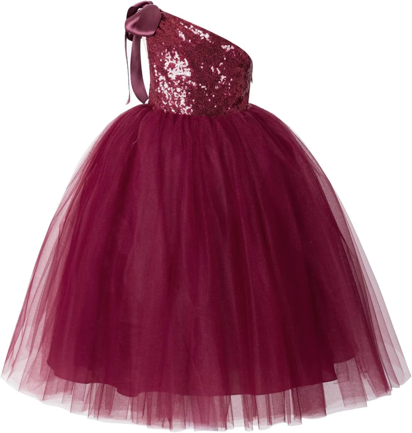 ekidsbridal One-Shoulder Sequin Tutu Flower Girl Dress Princess Dresses Pageant Gown 182