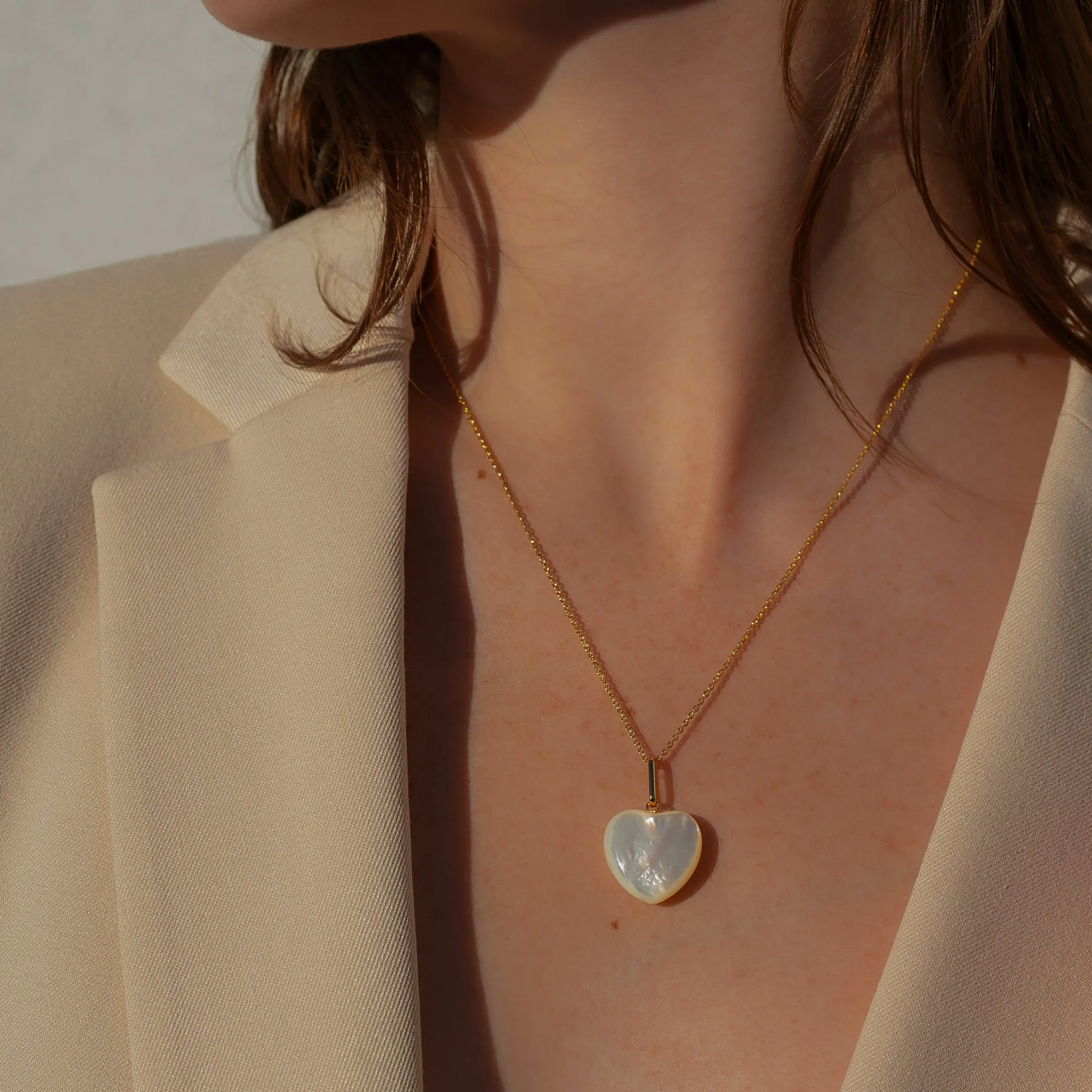 Gemma Mother Of Pearl Heart Necklace