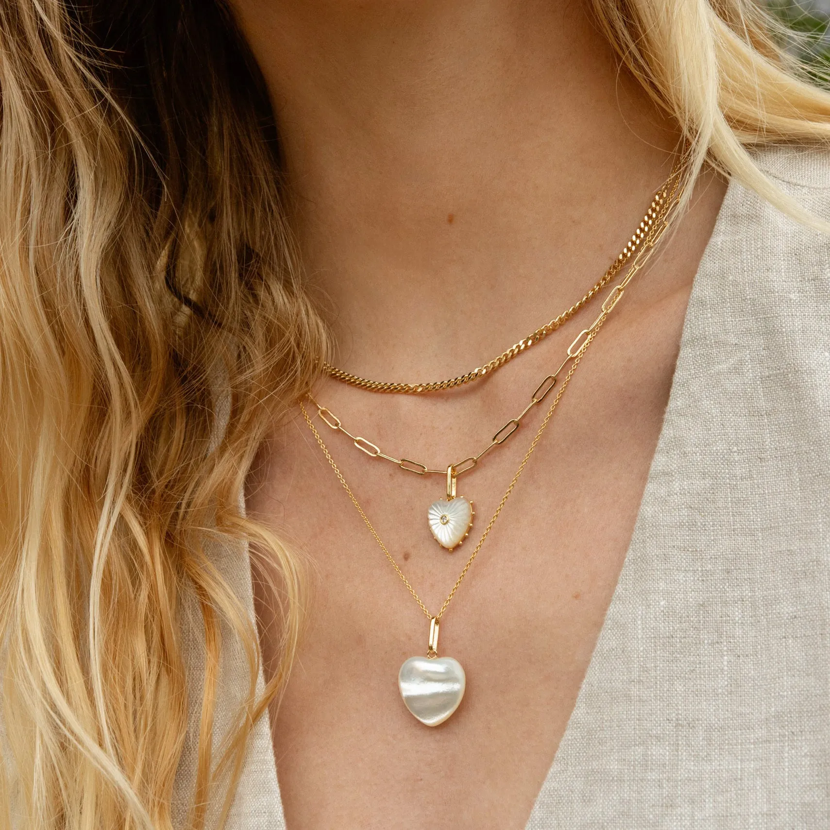Gemma Mother Of Pearl Heart Necklace