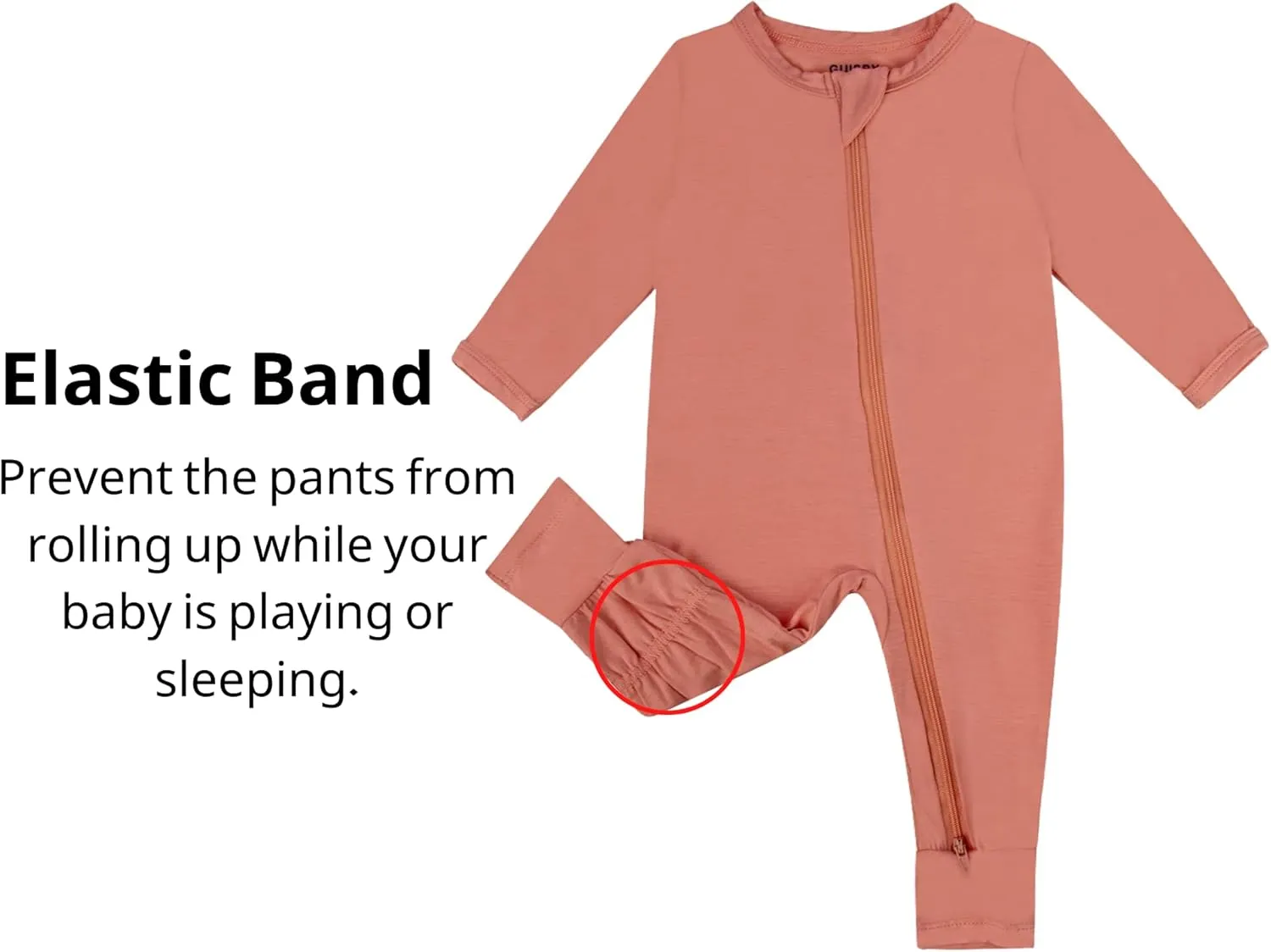 GUISBY Rayon Baby Pajamas with Mittens Cuffs, Long Sleeve Footless Snug Fits Sleepers 4-Pack
