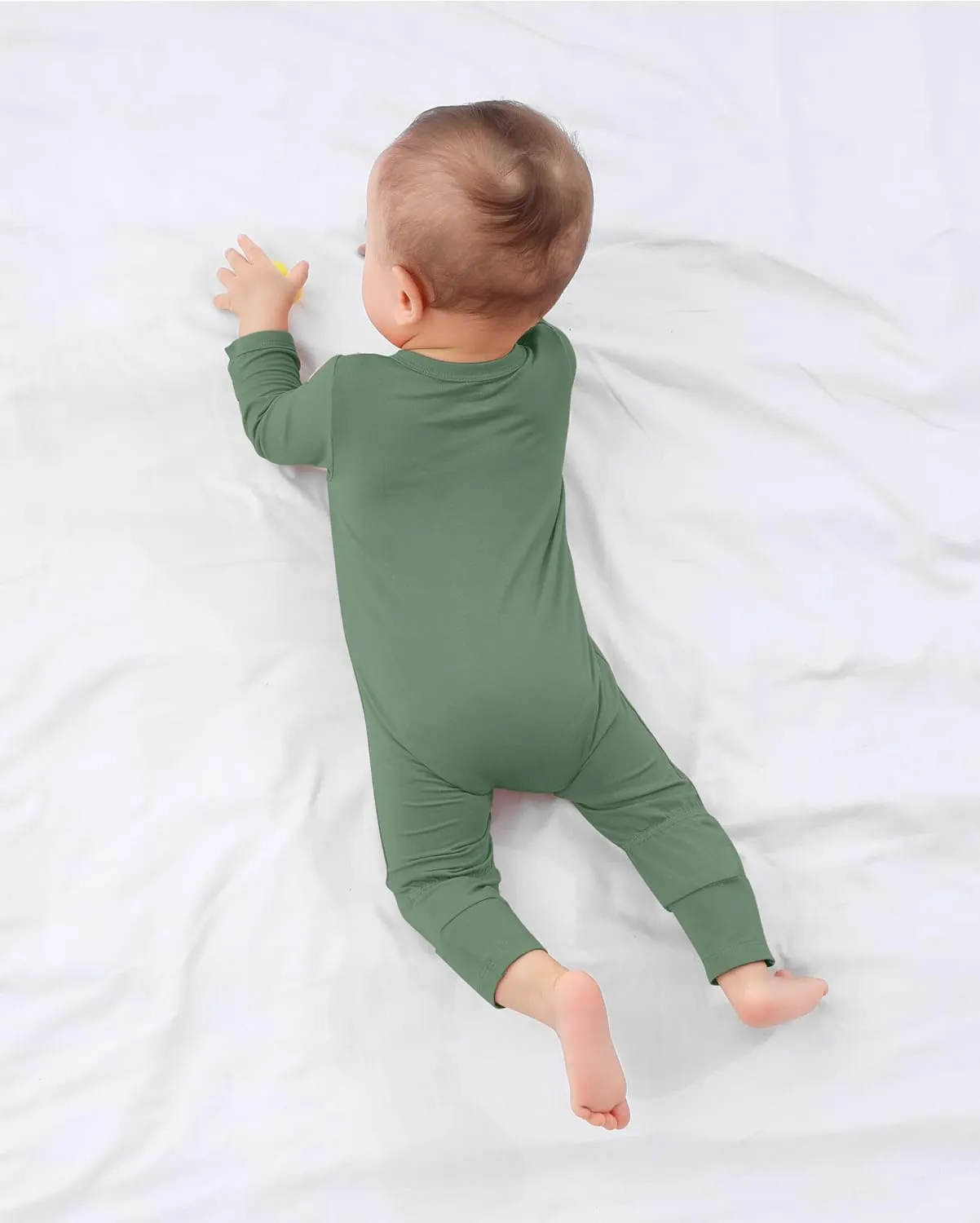 GUISBY Rayon Baby Pajamas with Mittens Cuffs, Long Sleeve Footless Snug Fits Sleepers 4-Pack