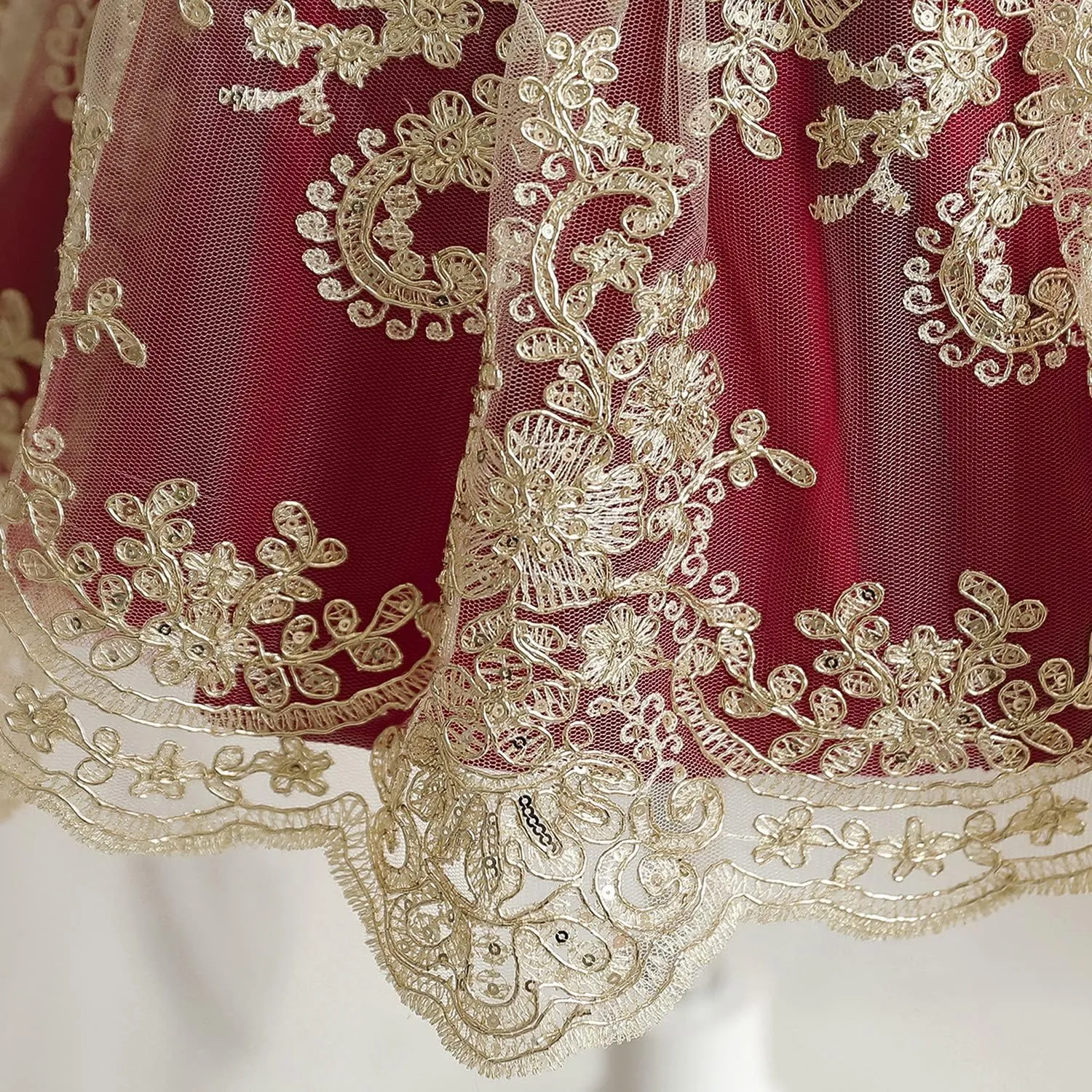 HNXDYY Baby Girl Tutu Dress Princess Lace Embroidery Wedding Party Gown