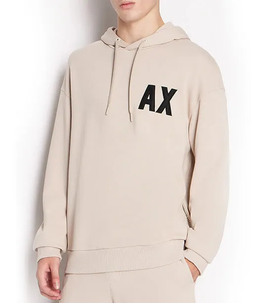 Hooded French Terry Cotton Logo Sweatshirt Silver Lining