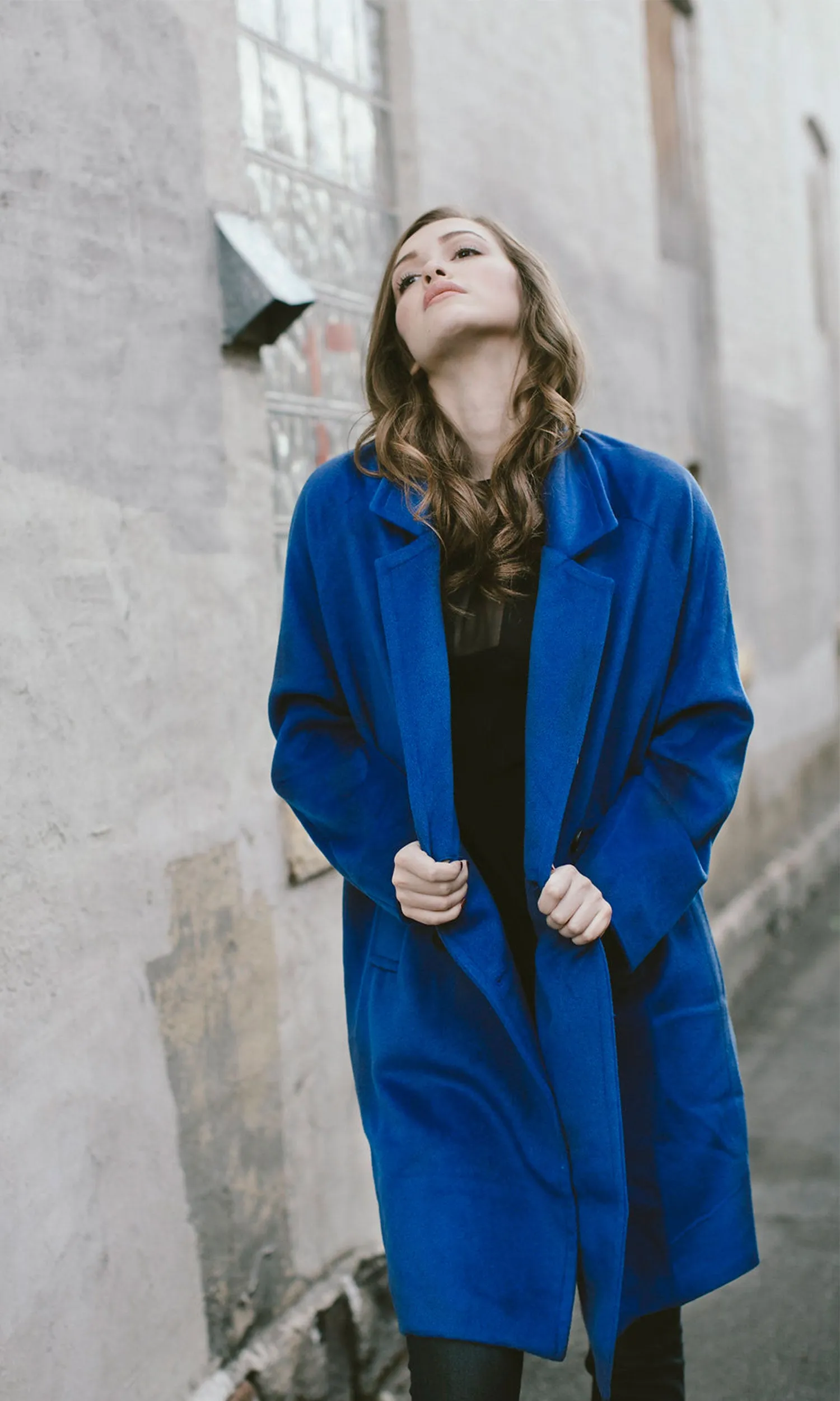 J.O.A. Long Cobalt Coat