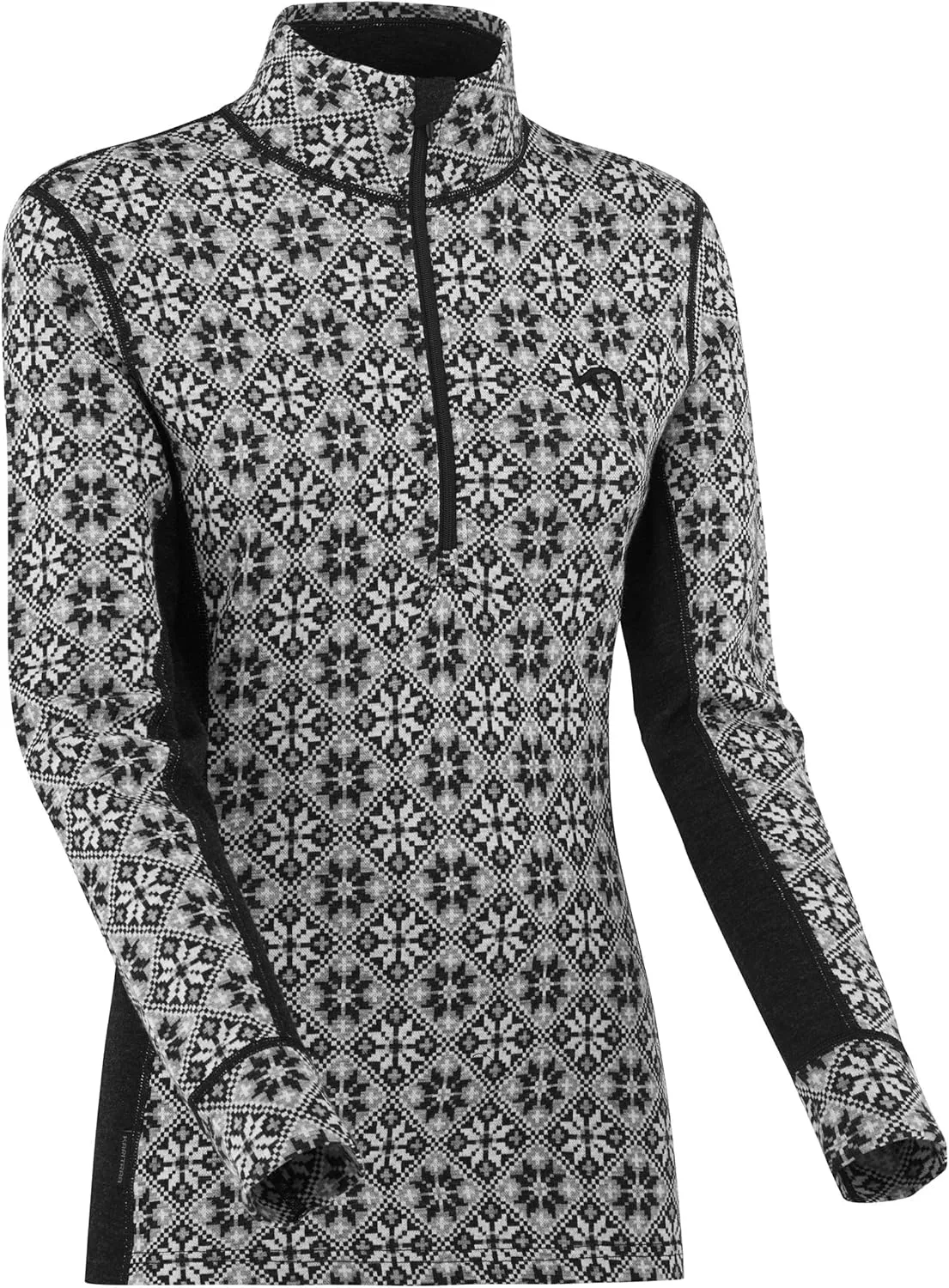 Kari Traa Rose Half Zip Women's Base Layer Top - 100% Merino Wool Fitted Long Sleeve Knit Thermal Shirt