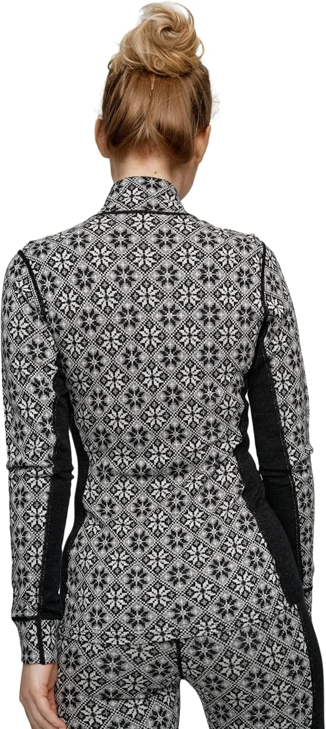 Kari Traa Rose Half Zip Women's Base Layer Top - 100% Merino Wool Fitted Long Sleeve Knit Thermal Shirt