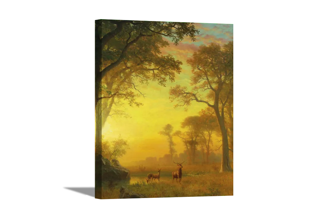 Light in the Forest | Albert Bierstadt Masters Classic Art in Gallery Wrapped Canvas | Various Sizes