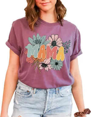 Mama T-Shirt, Pregnancy Reveal to Mother, 100% Cotton Premium Quality, Retro Look Oversized Graphic Tee
