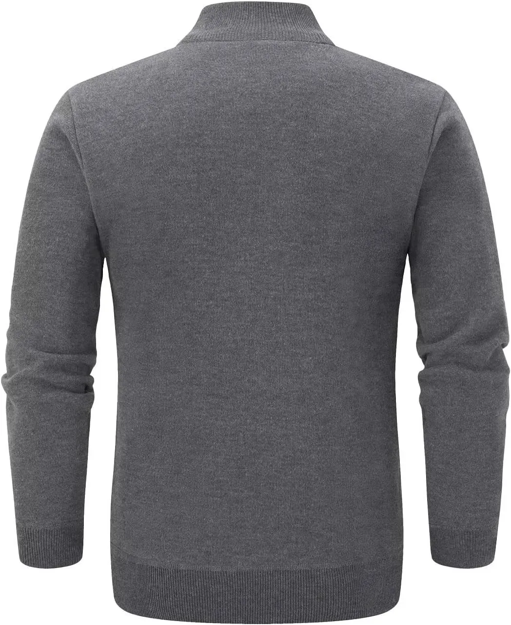 Men's Cardigan Full Zip Up Stand Collar Sweaters With Pockets Thick Sweater Jacket