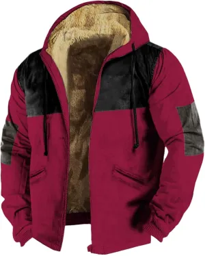 Mens Heavyweight Winter Jacket Thick Sherpa Fleece Lined Full Zip Thick Hooded Sweatshirt Jackets Tactical Warm Coats