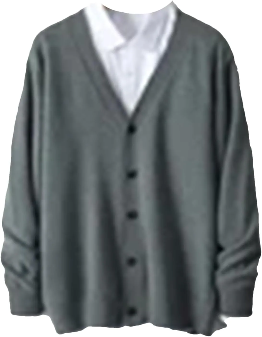 Men's Winter Thick Knit Coat Merino Wool V-Neck Sweater Cardigan Men's Solid Color Warm Knit Cardigan Jacket