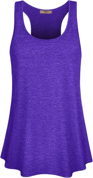 Miusey Womens Sleeveless Loose Fit Yoga Workout Racerback Tank Top