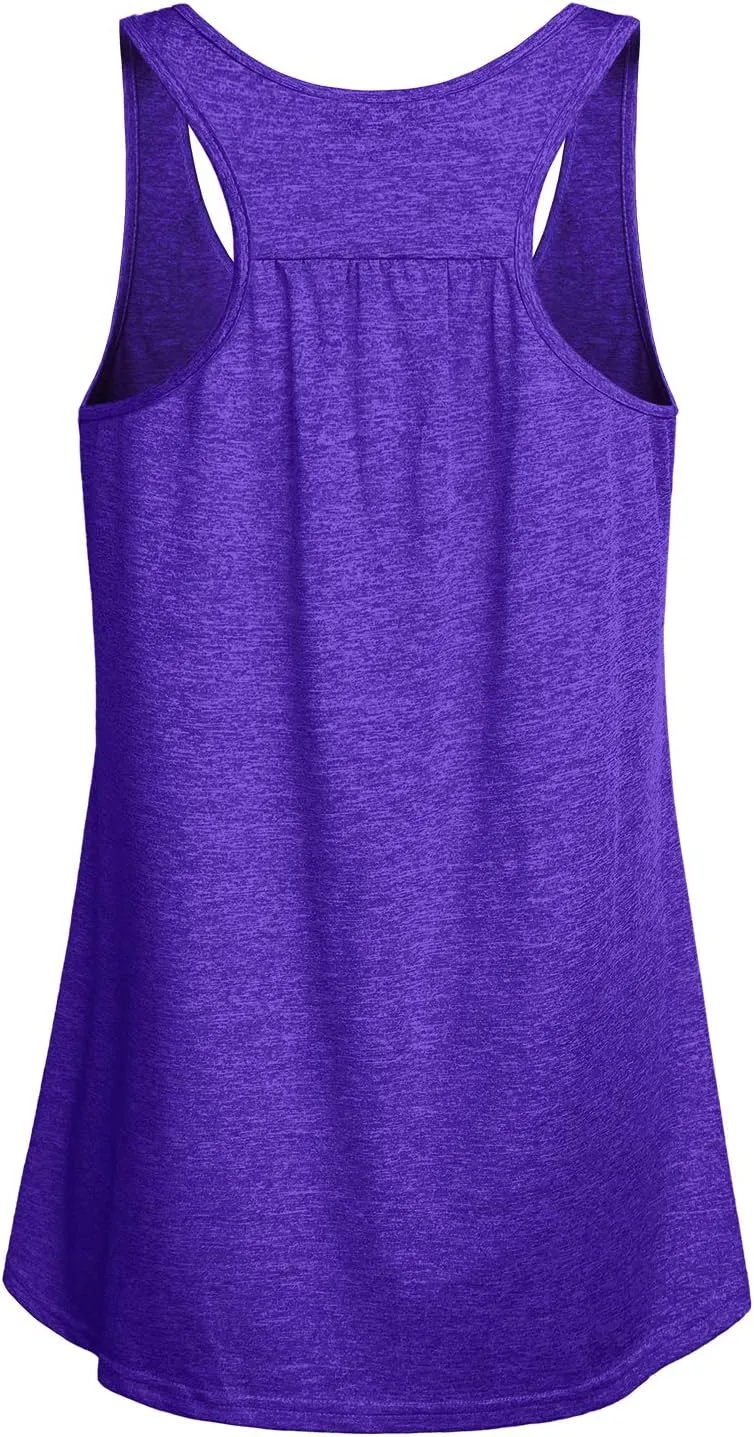 Miusey Womens Sleeveless Loose Fit Yoga Workout Racerback Tank Top