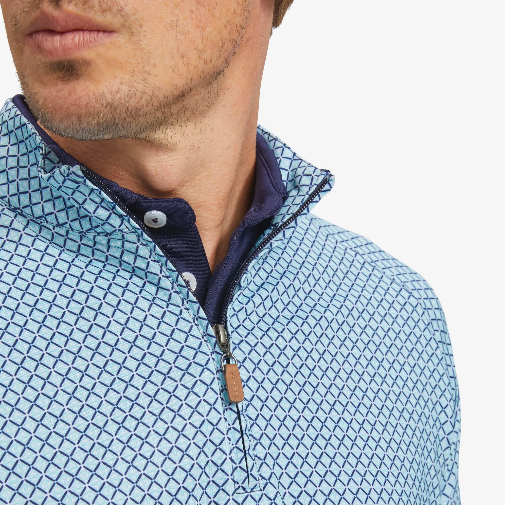 Navy Aqua Geo Print