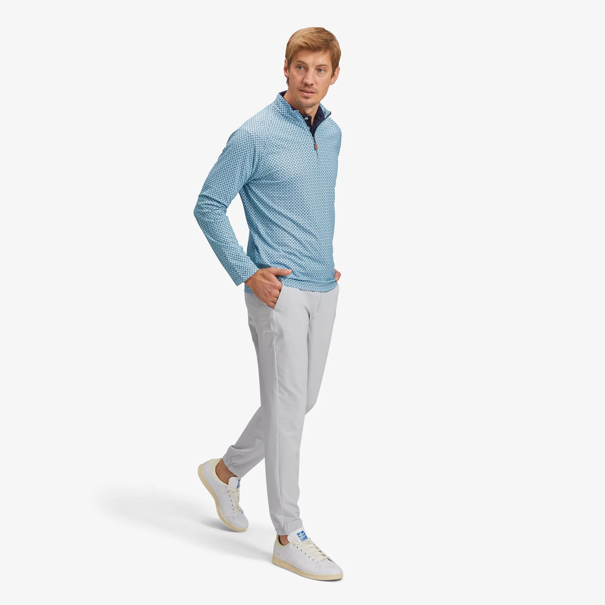 Navy Aqua Geo Print