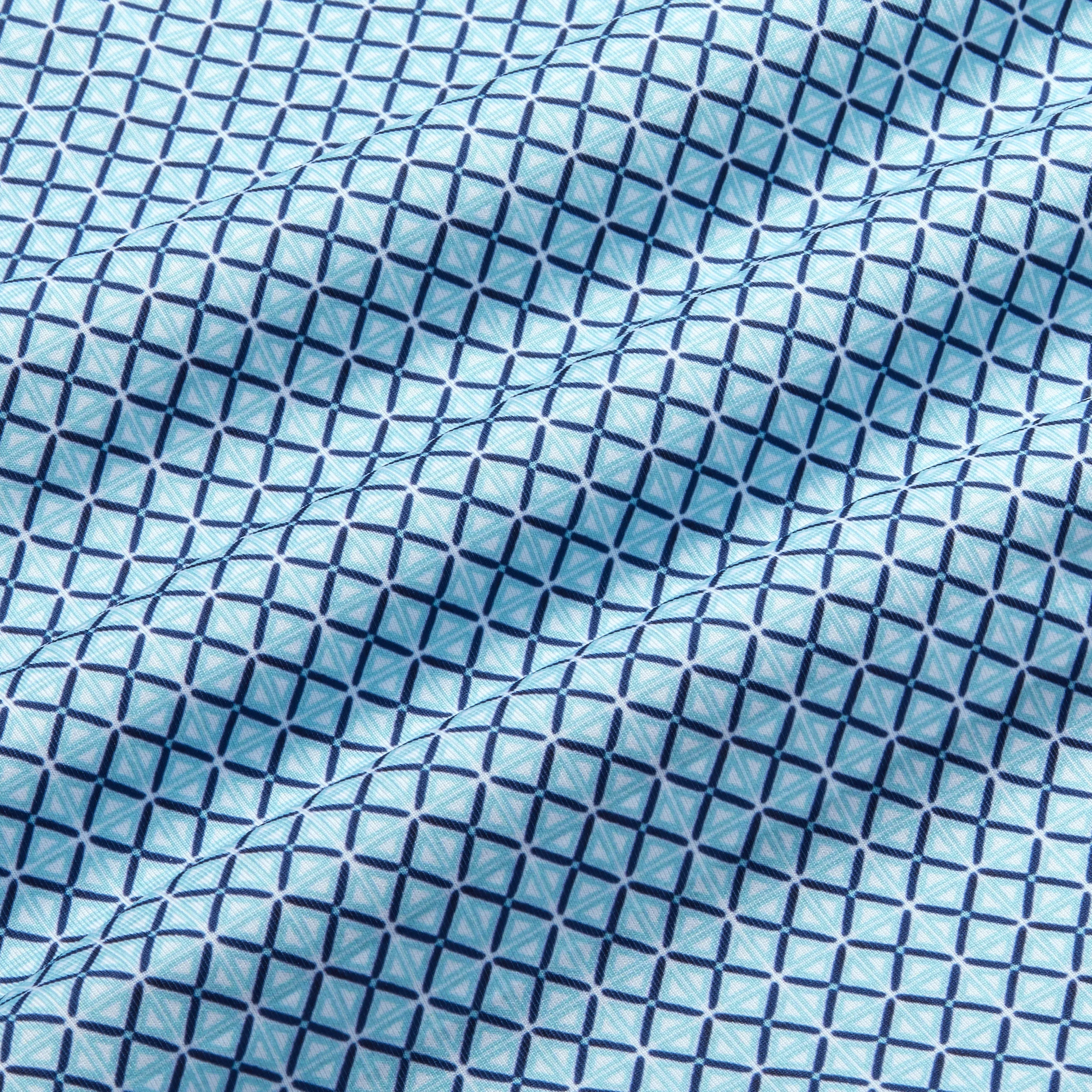 Navy Aqua Geo Print