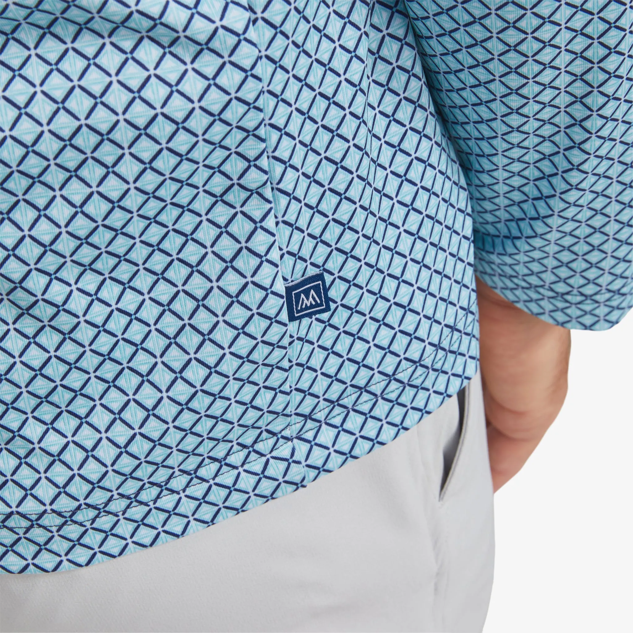 Navy Aqua Geo Print