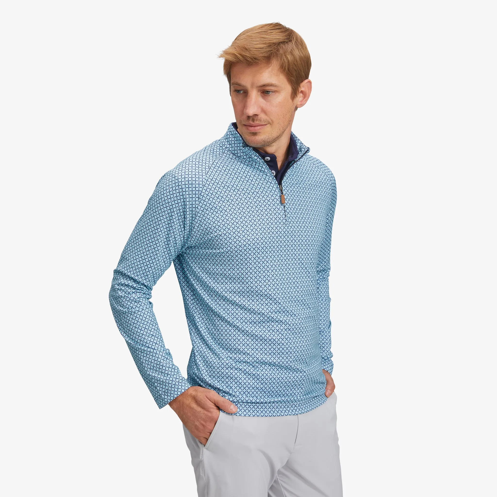 Navy Aqua Geo Print