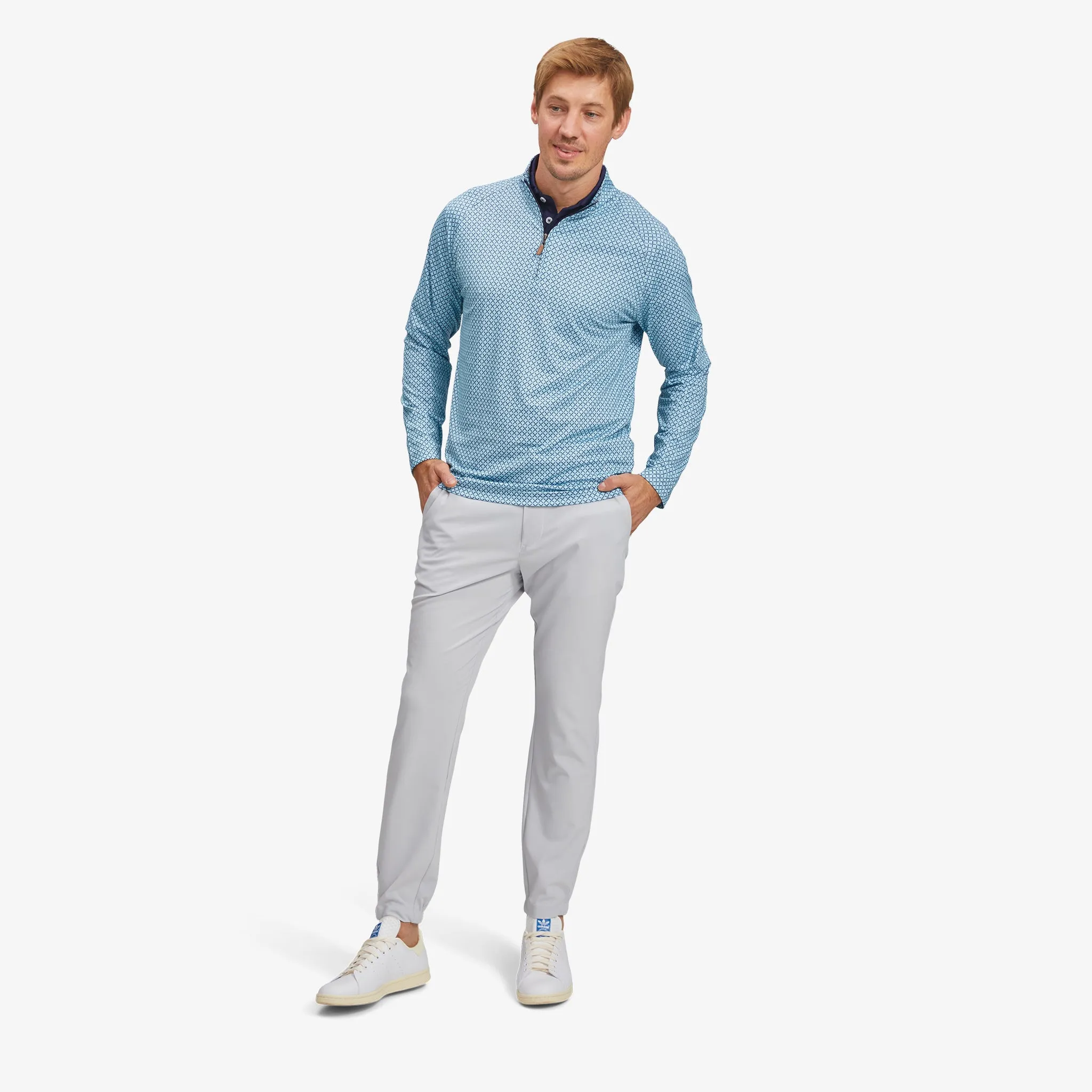 Navy Aqua Geo Print