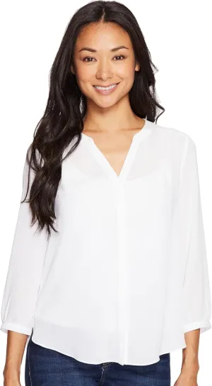 NYDJ Women's Petite Size 3/4 Sleeve Pintuck Blouse