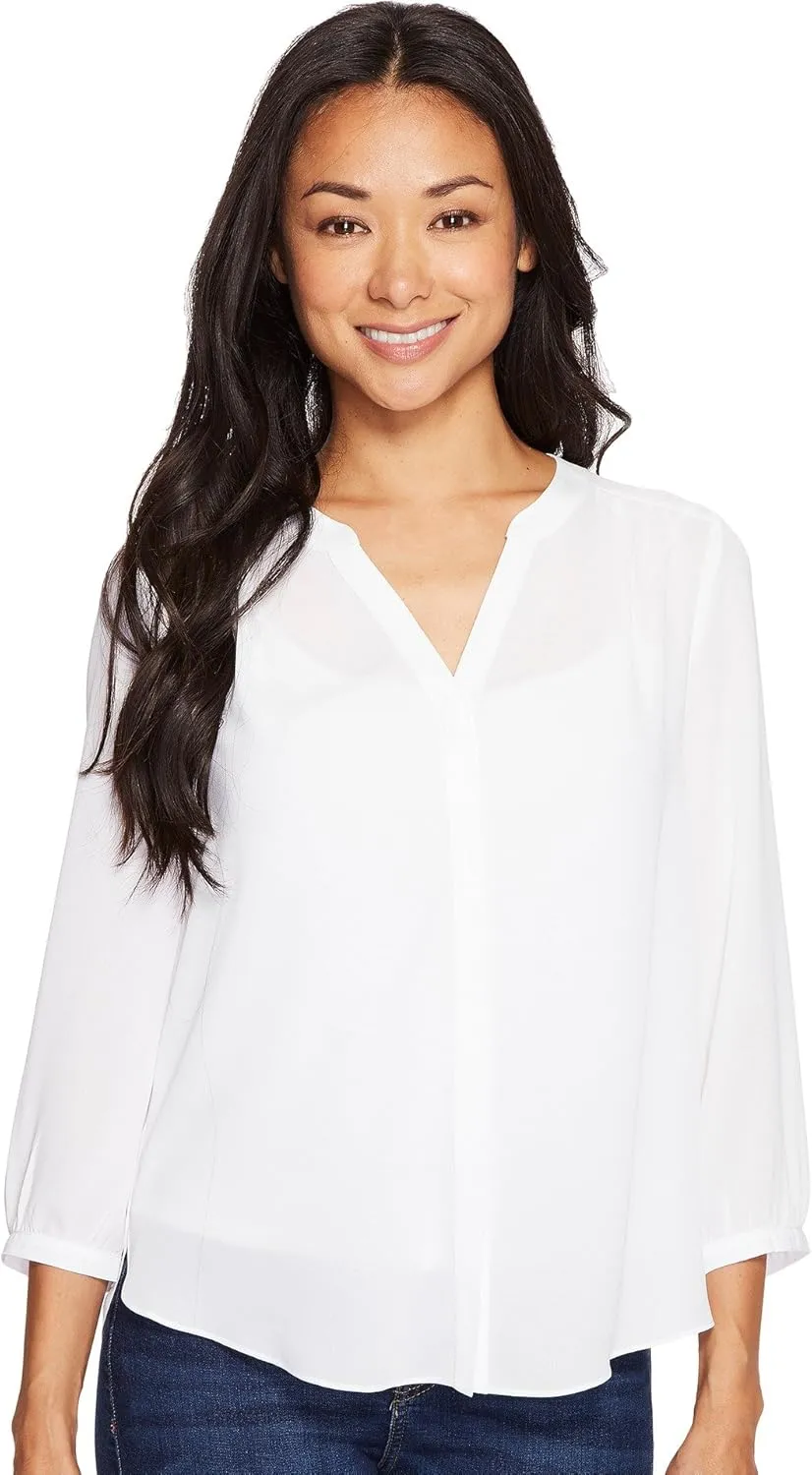 NYDJ Women's Petite Size 3/4 Sleeve Pintuck Blouse