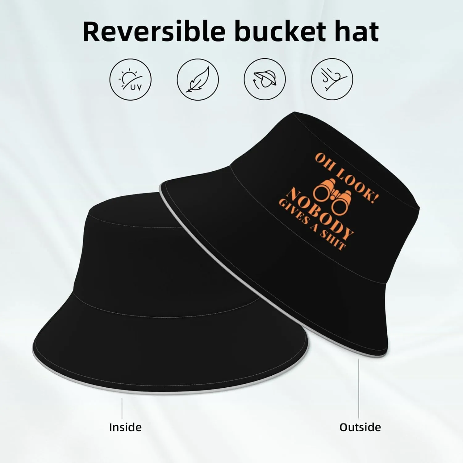 Oh Look Nobody Gives A Shit Bucket Hat for Men Women Summer Sun Hat for Beach