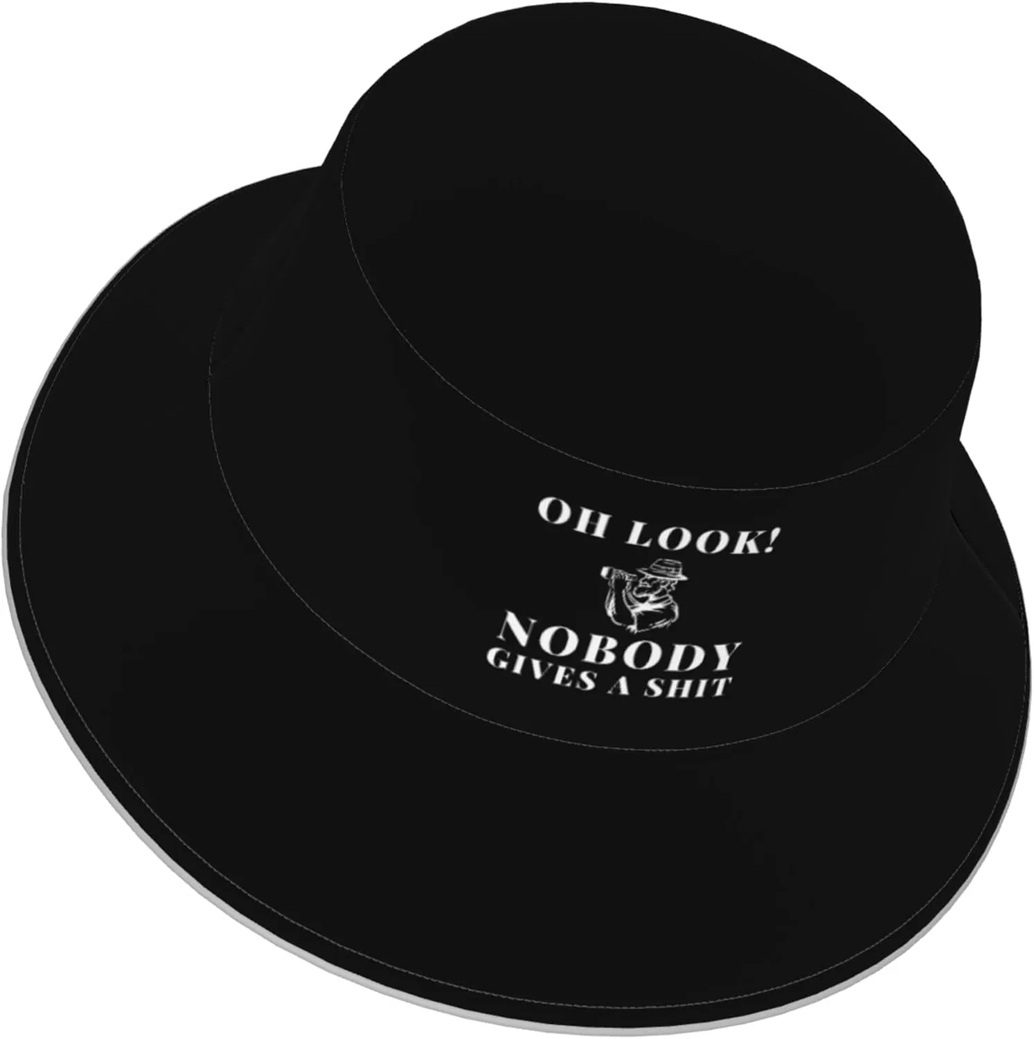 Oh Look Nobody Gives A Shit Bucket Hat for Men Women Summer Sun Hat for Beach
