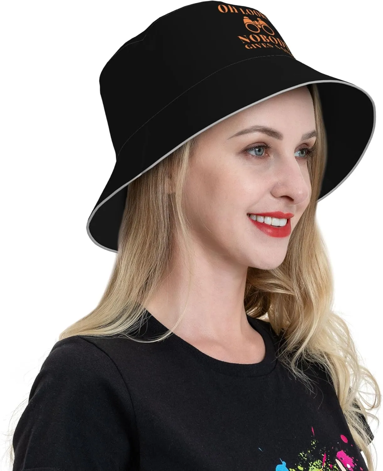 Oh Look Nobody Gives A Shit Bucket Hat for Men Women Summer Sun Hat for Beach