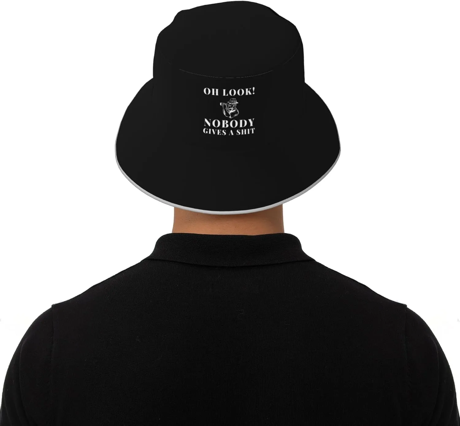 Oh Look Nobody Gives A Shit Bucket Hat for Men Women Summer Sun Hat for Beach