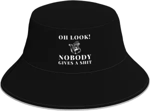 Oh Look Nobody Gives A Shit Bucket Hat for Men Women Summer Sun Hat for Beach