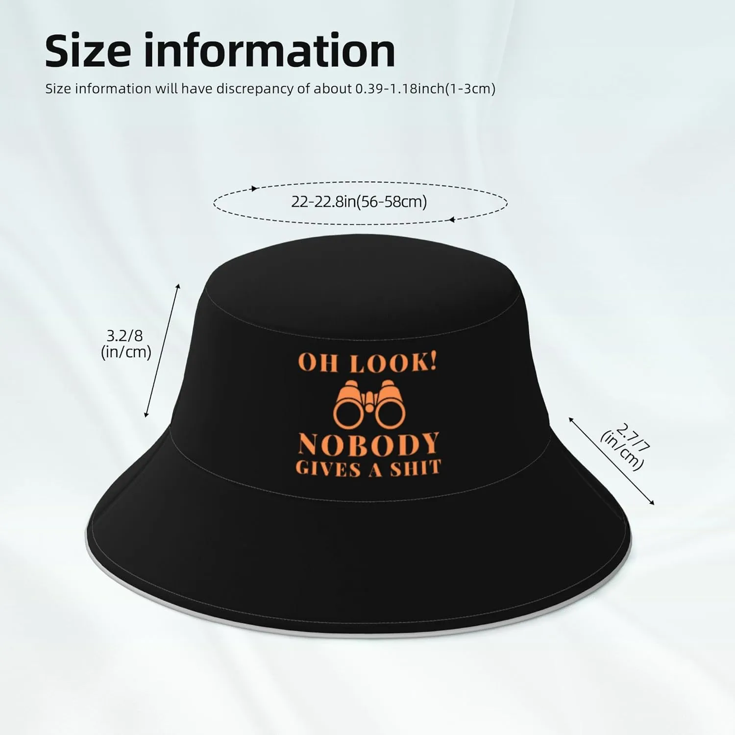 Oh Look Nobody Gives A Shit Bucket Hat for Men Women Summer Sun Hat for Beach