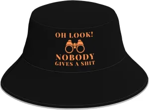 Oh Look Nobody Gives A Shit Bucket Hat for Men Women Summer Sun Hat for Beach