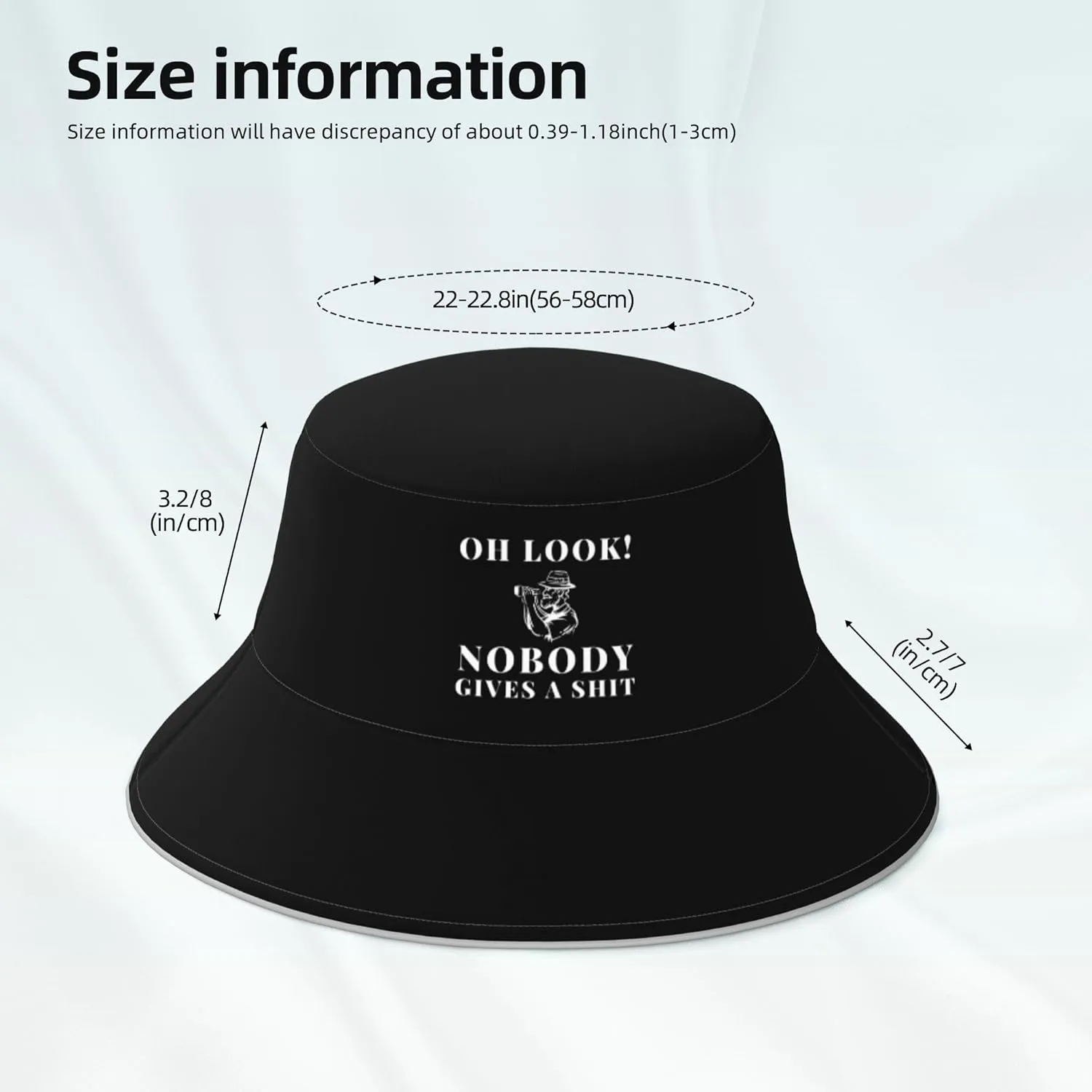 Oh Look Nobody Gives A Shit Bucket Hat for Men Women Summer Sun Hat for Beach