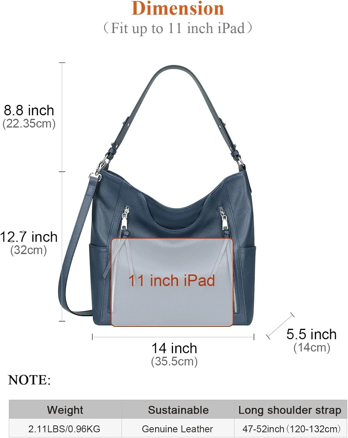 Over Earth Genuine Leather Hobo Bags for Women Soft Purses and Handbag Ladies Casual Shoulder Bag
