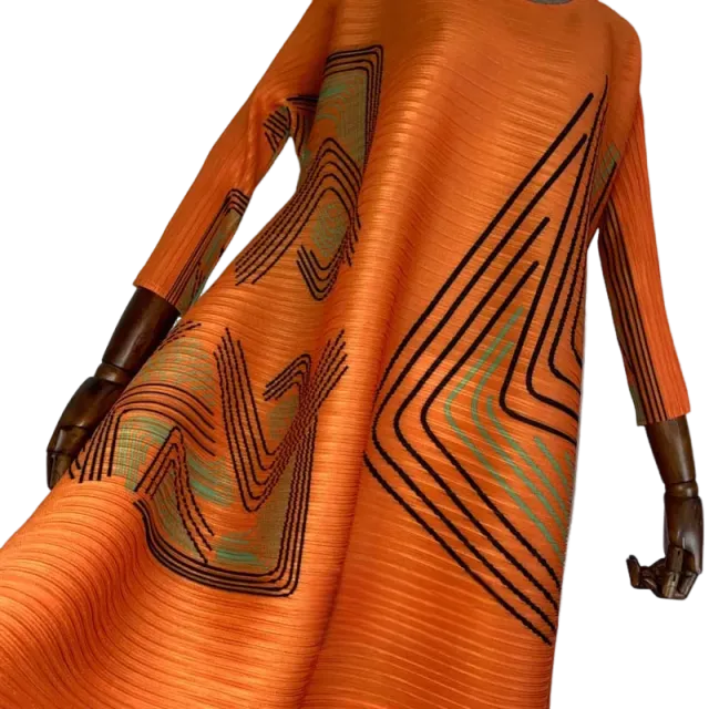 Pre Order: Chic Geometric Pleated Dress - WINI