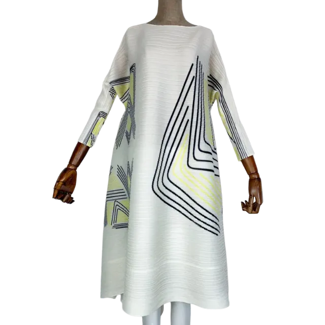 Pre Order: Chic Geometric Pleated Dress - WINI