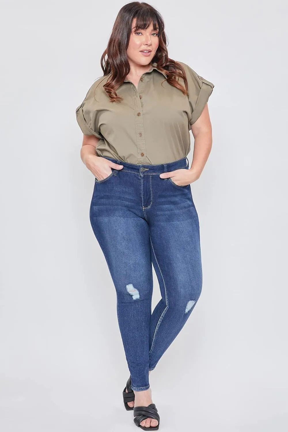 Royalty For Me Womens Women's Plus Essential High Rise Skinny Jean