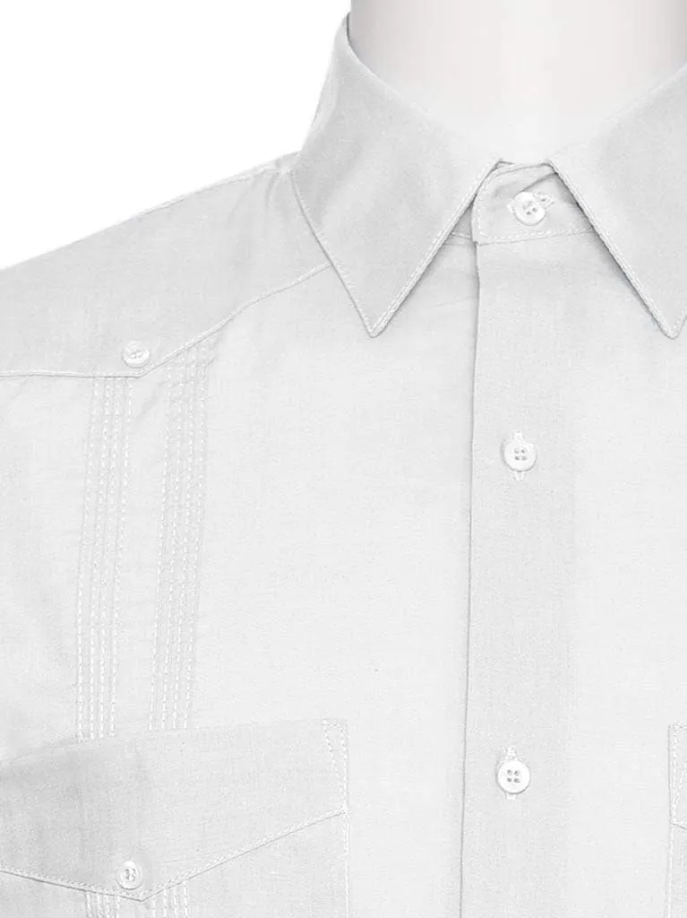 Short Sleeve Guayabera Shirt - for Men Cuban Linen Look
