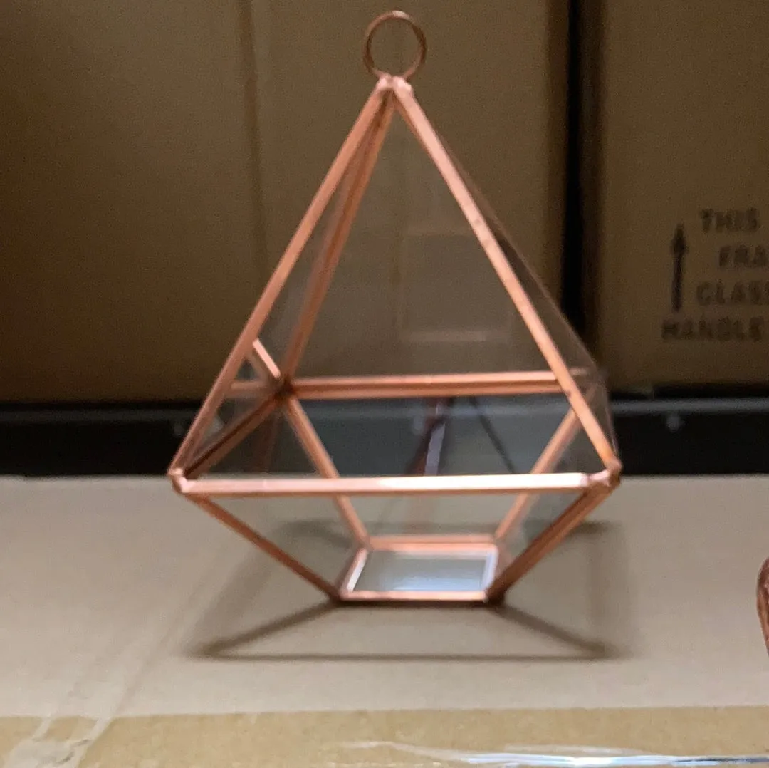 Small Rose Gold 5.5” Glass pyramid triangle