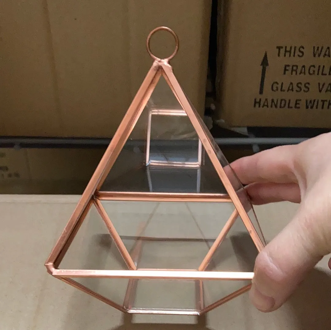 Small Rose Gold 5.5” Glass pyramid triangle