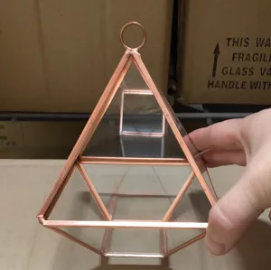 Small Rose Gold 5.5” Glass pyramid triangle