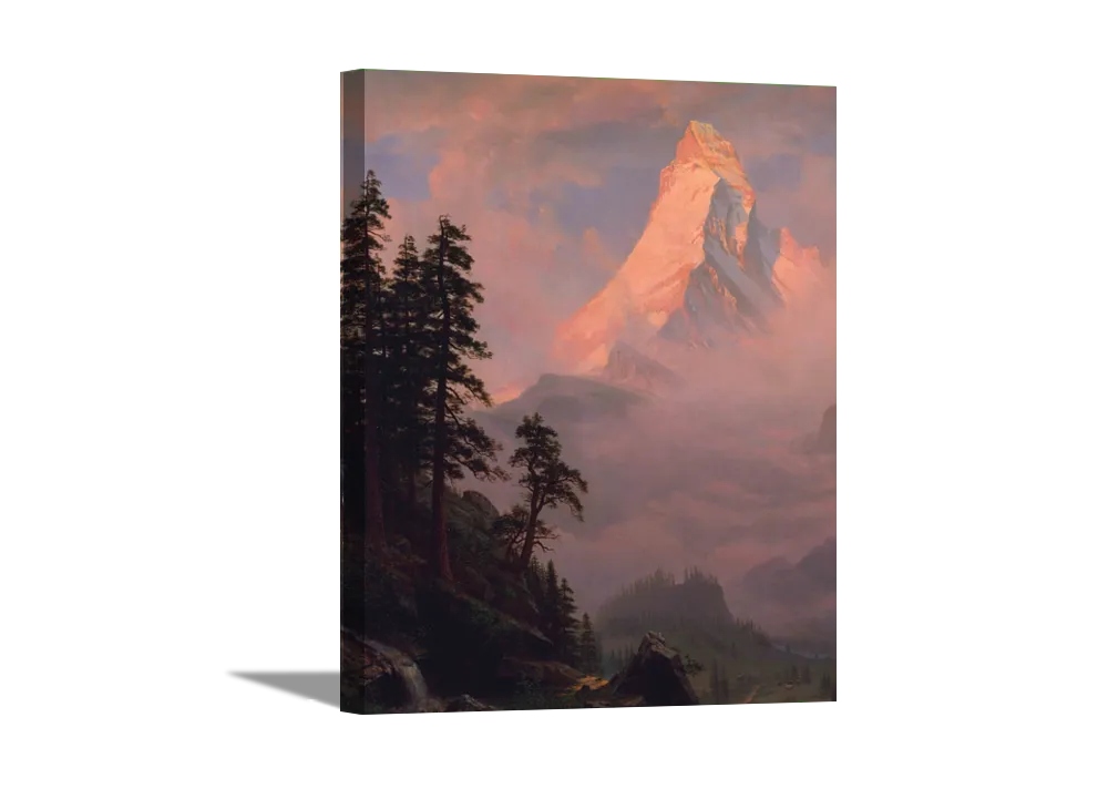 Sunrise on the Matterhorn | Albert Bierstadt Masters Classic Art in Gallery Wrapped Canvas | Various Sizes
