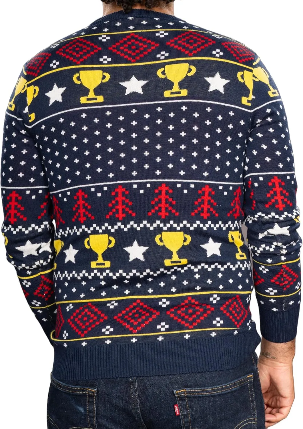 Trophy Husband and Wife Couple's Adult Unisex Funny Fully Knitted Long Sleeve Ugly Christmas Sweater