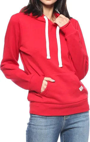 Urban Look Womens Active Long Sleeve Fleece Lined Fashion Hoodie Pullover with Plus Size