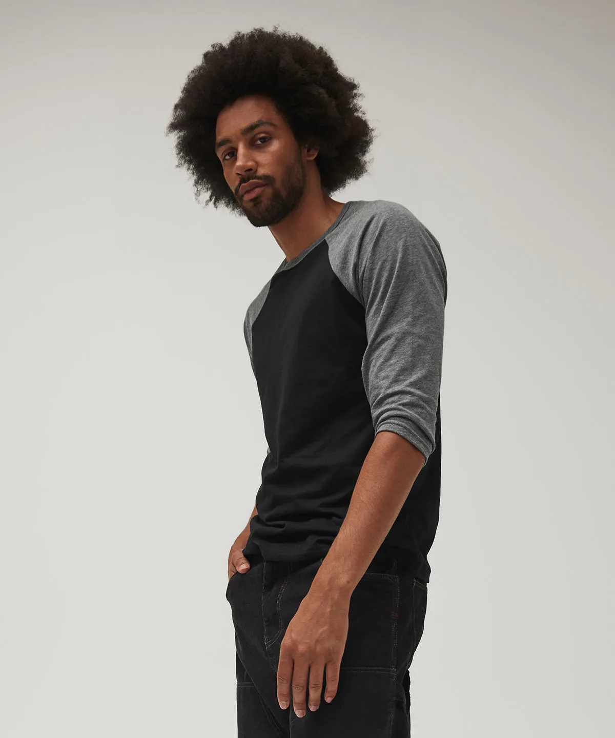 White/Kelly - Unisex triblend ¾ sleeve baseball t-shirt