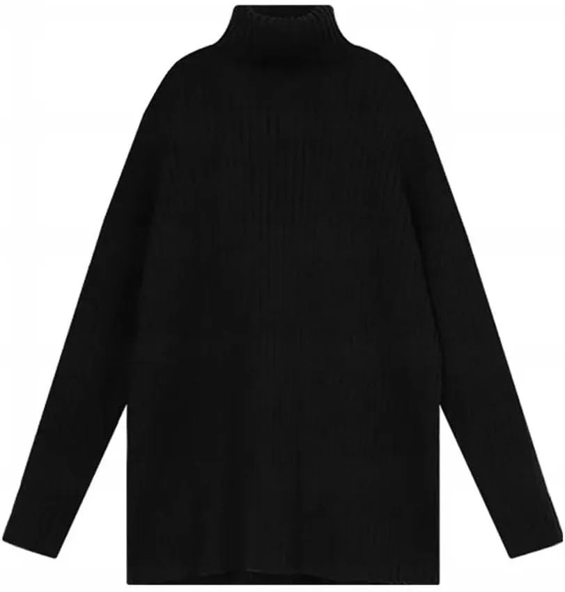 Women Loose Turtleneck Sweater Pullover Thick Medium Long Sweater Oversized Casual Sweater