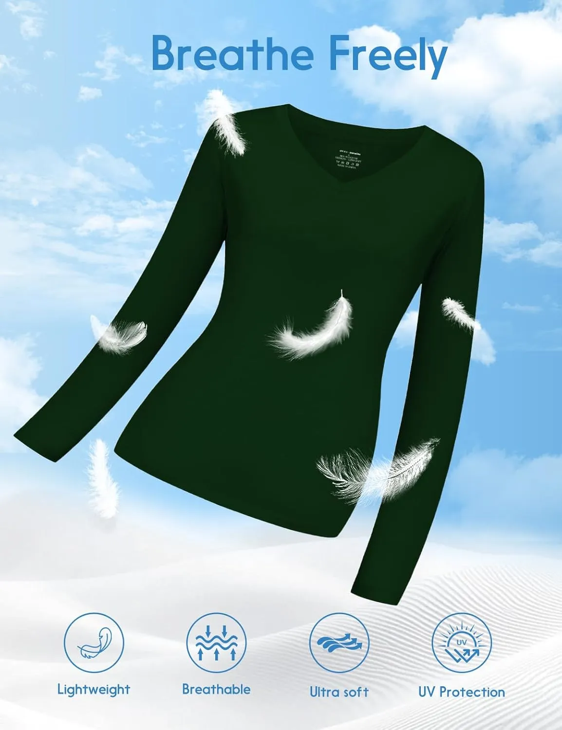 Women's Long Sleeve Moisture Wicking Athletic Shirts Dry Fit Workout Tops for Women